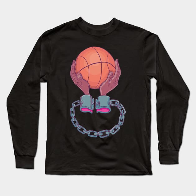 hands in chains holding a basketball Long Sleeve T-Shirt by duxpavlic